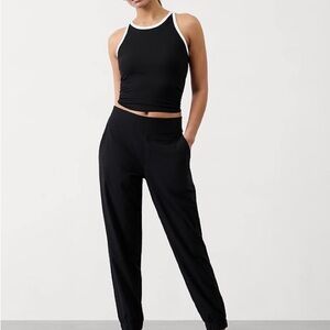Athleta Black Track Joggers with Elastic Cuffs